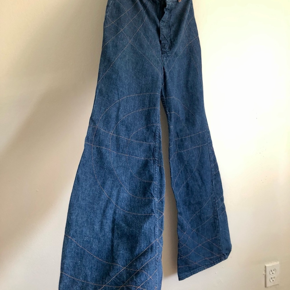 Vintage 1970s Maverick Bell Bottom Jeans - Picture 7 of 12